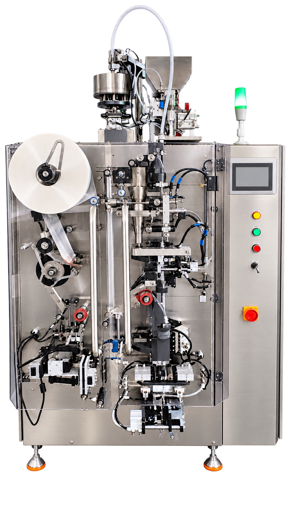 Entry-level bag-in-bag nicotine pouch packaging machine
